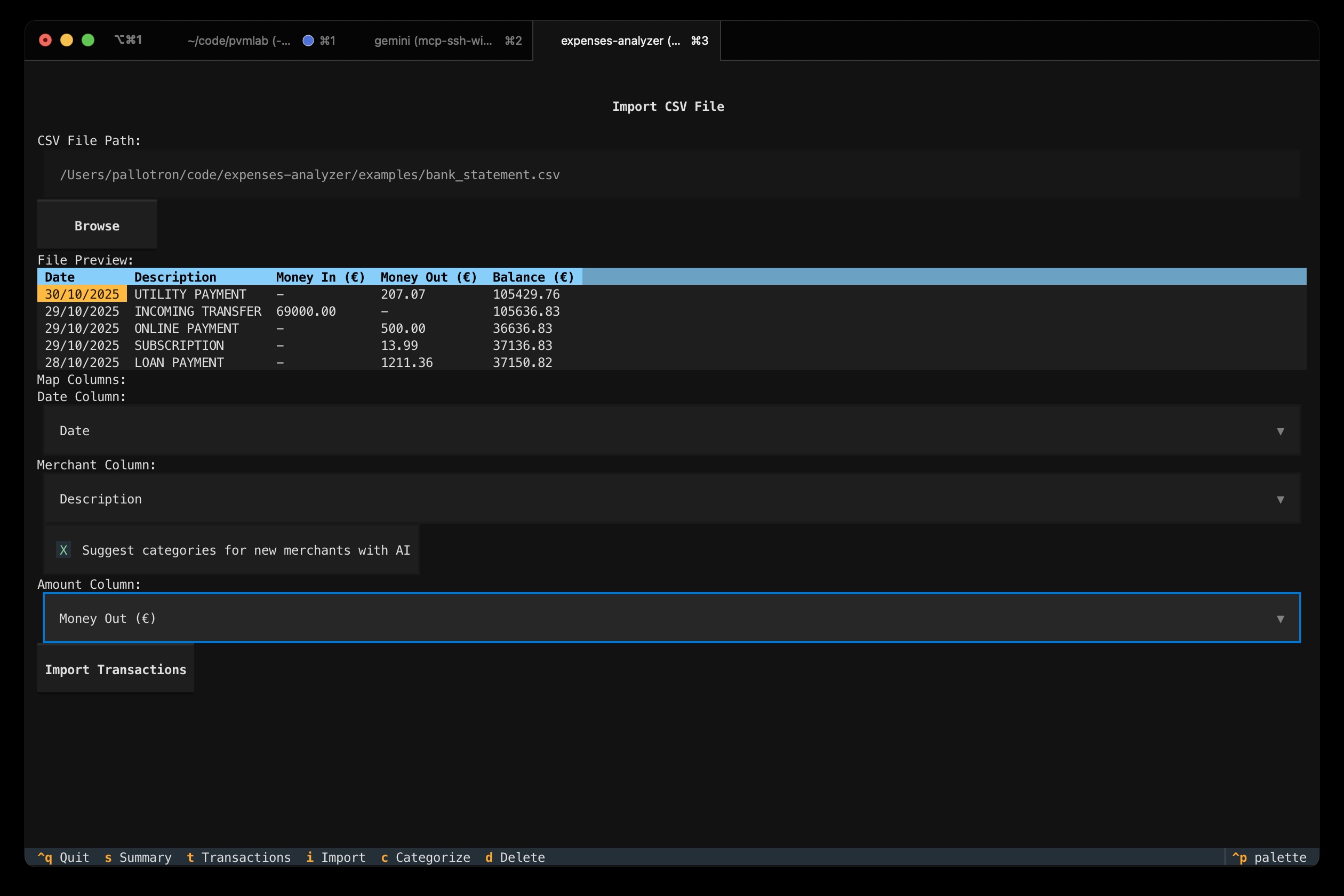 The CSV preview /posts/2025/11/02/expenses_analyzer/screenshots/import-003-csv-preview.jpg